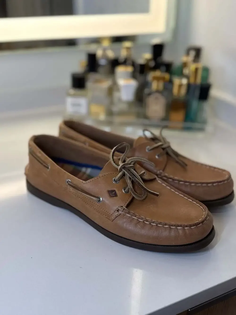 New Sperry Authentic Original 2-Eye Brown Leather Boat Shoes Sz 10.5